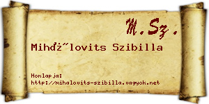 Mihálovits Szibilla névjegykártya